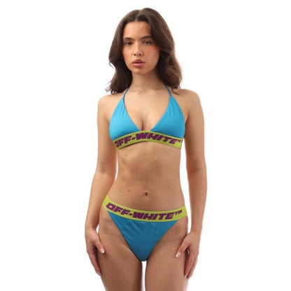 Front - Off White Womens/Ladies Logo Bikini Set