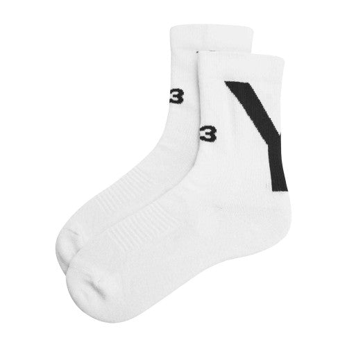Front - Y-3 Unisex Adult Hi Logo Crew Socks