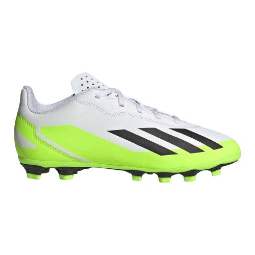 Front - Adidas Childrens/Kids X Crazyfast.4 Leather Flexible Ground Football Boots