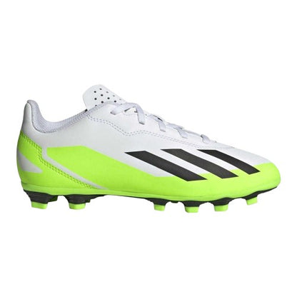 Front - Adidas Childrens/Kids X Crazyfast.4 Leather Flexible Ground Football Boots