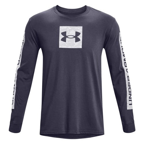 Front - Under Armour Mens Sportstyle Boxed Logo Camo Long-Sleeved T-Shirt