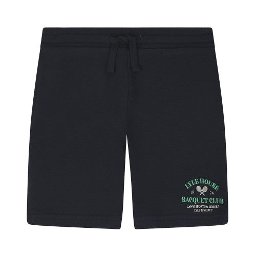 Front - Lyle & Scott Childrens/Kids Racquet Club Graphic Sweat Shorts