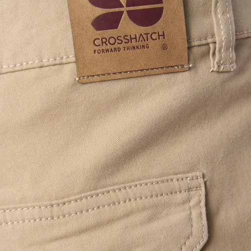 Front - Crosshatch Mens Frentons Leather Patch Cargo Trousers