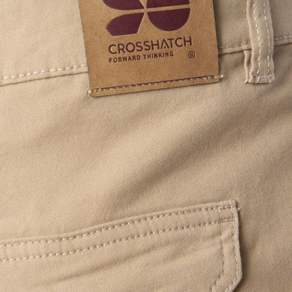 Front - Crosshatch Mens Frentons Leather Patch Cargo Trousers