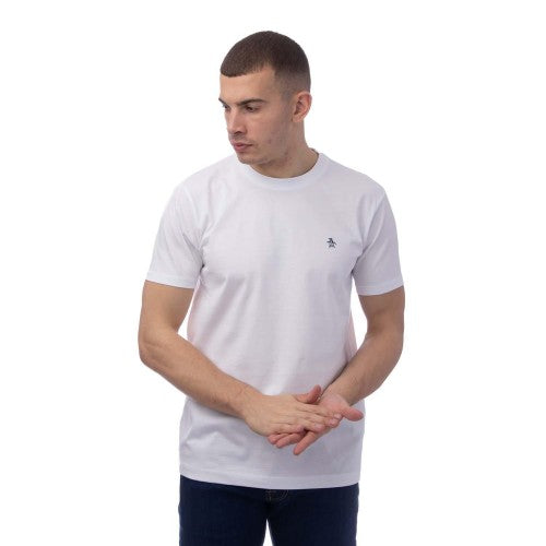 Front - Original Penguin Mens Pin Point Embroidered Logo Organic T-Shirt