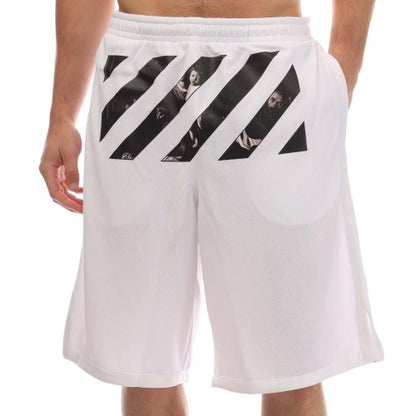 Front - Off White Mens Caravaggio Mesh Shorts