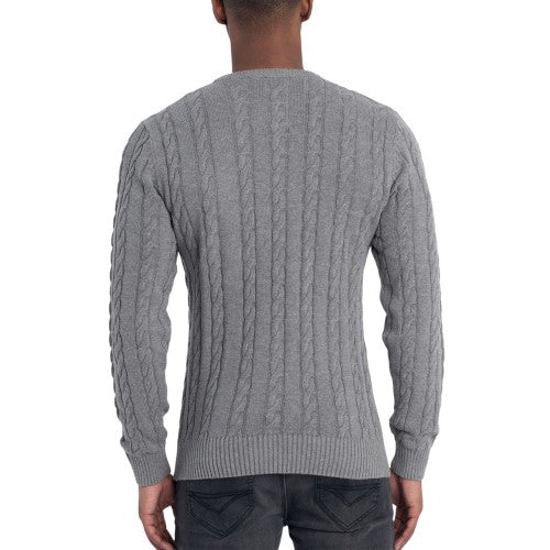 Front - Luke 1977 Mens Aspen Cable Knit Sweatshirt