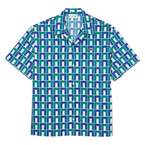 Front - Lacoste Mens Printed Relaxed Fit Shirt