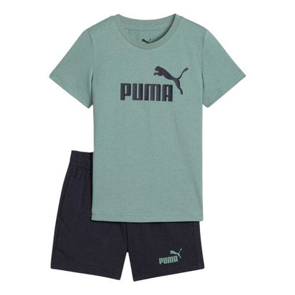 Front - Puma Childrens/Kids Essential Logo T-Shirt & Shorts Set