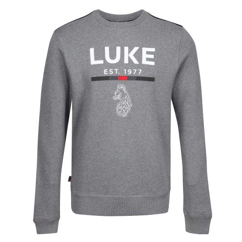 Front - Luke 1977 Mens Mixed Print Crew Neck Sweatshirt