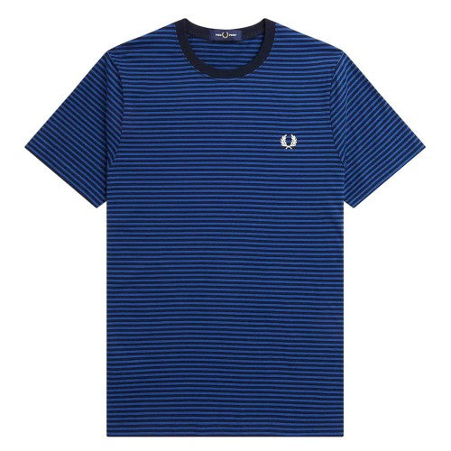 Front - Fred Perry Mens Fine Stripe Short-Sleeved T-Shirt
