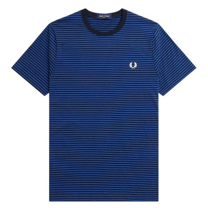 Front - Fred Perry Mens Fine Stripe Short-Sleeved T-Shirt