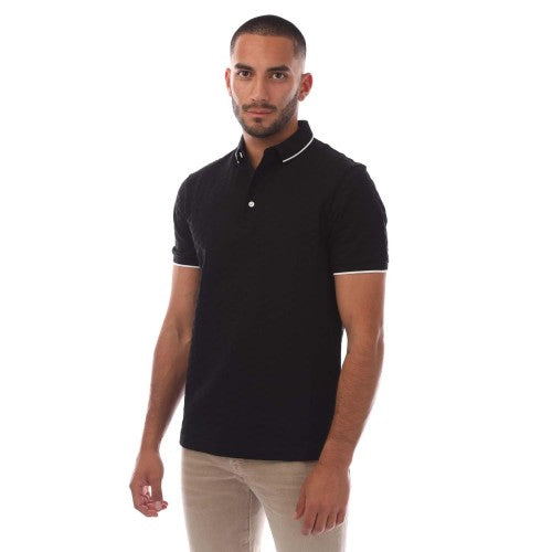 Front - Emporio Armani Mens Eagle Jacquard Polo Shirt