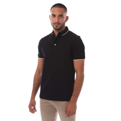 Front - Emporio Armani Mens Eagle Jacquard Polo Shirt