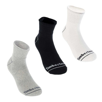 Front - Timberland Mens Bowden Crew Socks (Pack of 3)