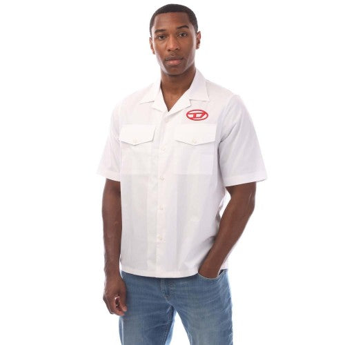 Front - Diesel Mens S-Mac-22 Bowling Shirt