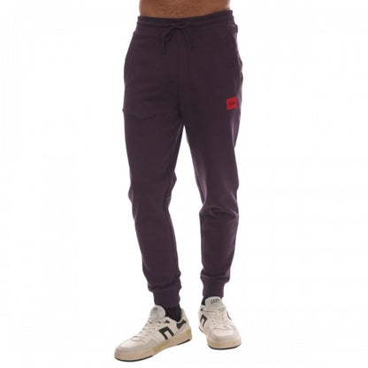 Front - Hugo Mens Red Logo Jogging Bottoms