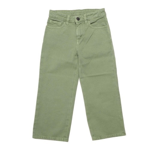 Front - Palm Angels Childrens/Kids Curved Logo Leather Badge Wide Leg Trousers