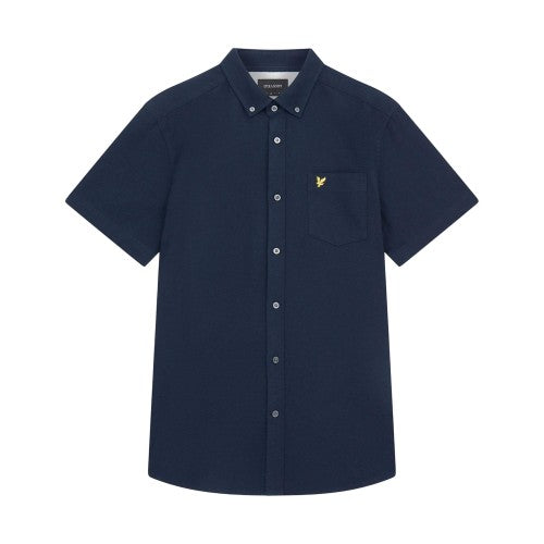 Front - Lyle & Scott Mens Slub Short-Sleeved Shirt