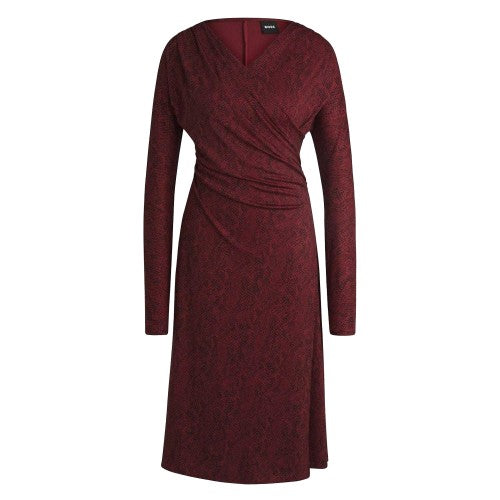 Front - Boss Womens/Ladies Ettita All-Over Print Wrap Front Casual Dress