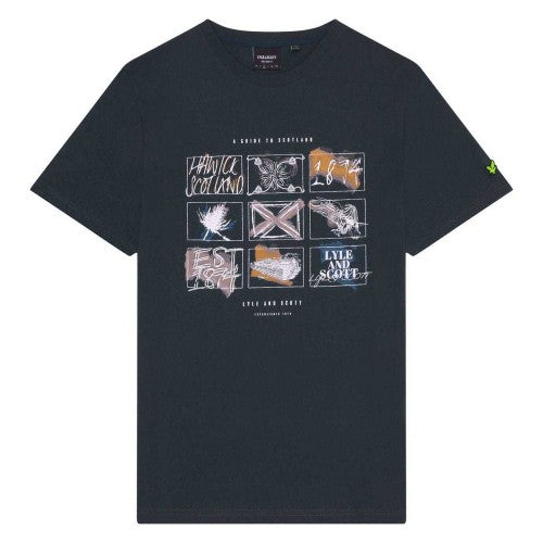 Front - Lyle & Scott Mens A Guide To Scotland Graphic T-Shirt