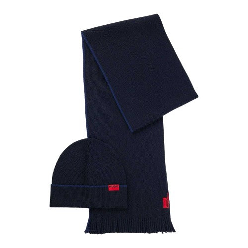 Front - Hugo Mens Zaschel Hat And Scarf Set