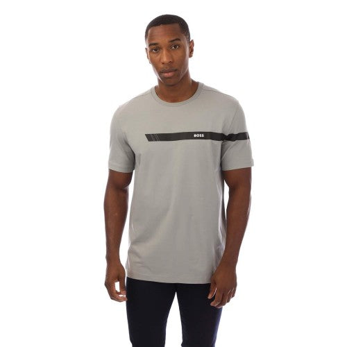 Front - Boss Mens Stripe Logo T-Shirt