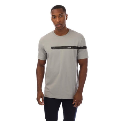 Front - Boss Mens Stripe Logo T-Shirt