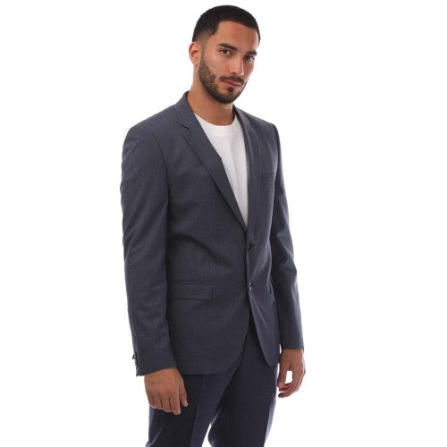 Front - Hugo Mens Houndstooth Extra-Slim Jacket