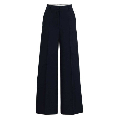 Front - Boss Womens/Ladies Tikela High Waist Relaxed Fit Trousers