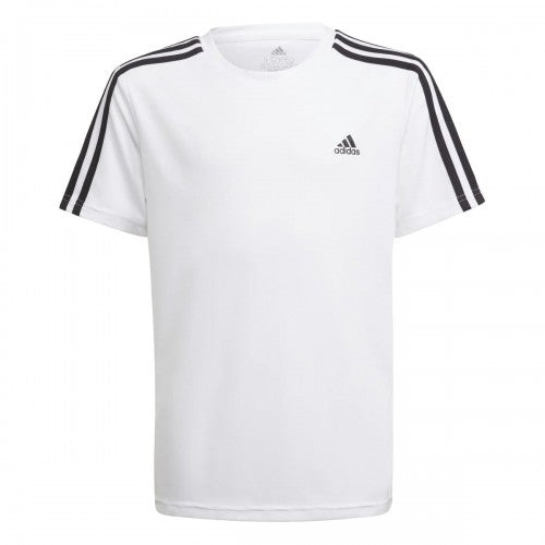 Front - Adidas Boys Designed 2 Move Stripes T-Shirt