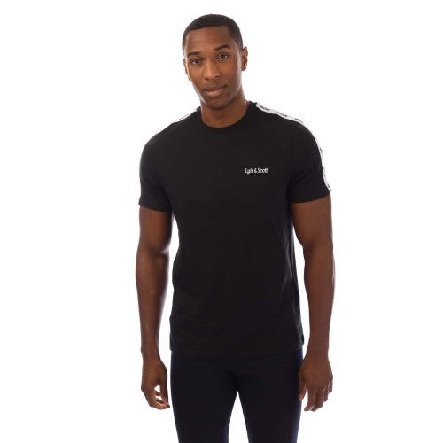 Front - Lyle & Scott Mens Tape Logo T-Shirt