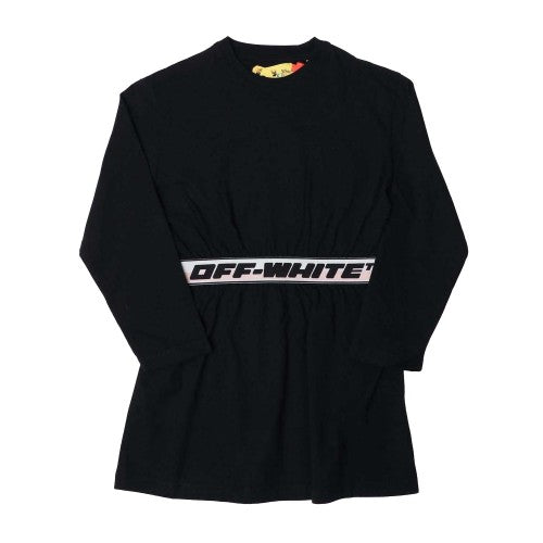 Front - Off White Girls Logo Long-Sleeved Dress