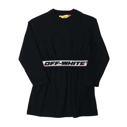 Front - Off White Girls Logo Long-Sleeved Dress