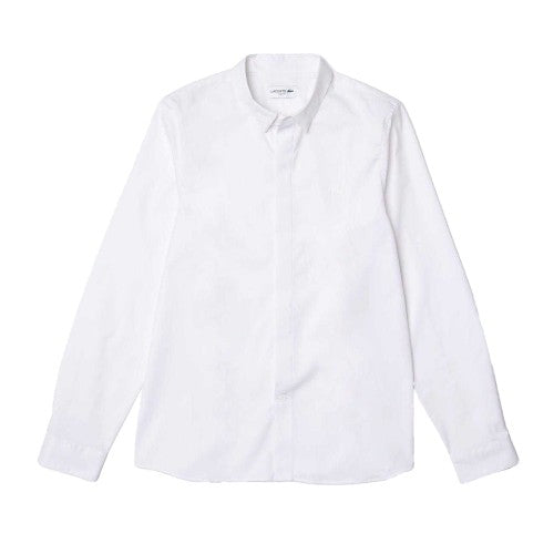 Front - Lacoste Mens Poplin Concealed Placket Slim Shirt