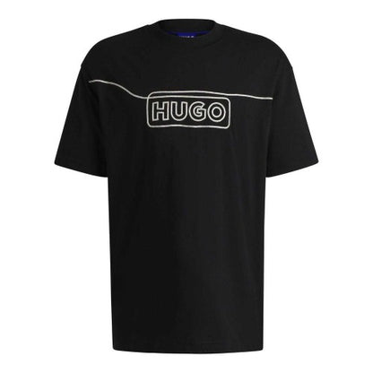 Front - Hugo Mens Noideryo Logo Stitch Detail T-Shirt