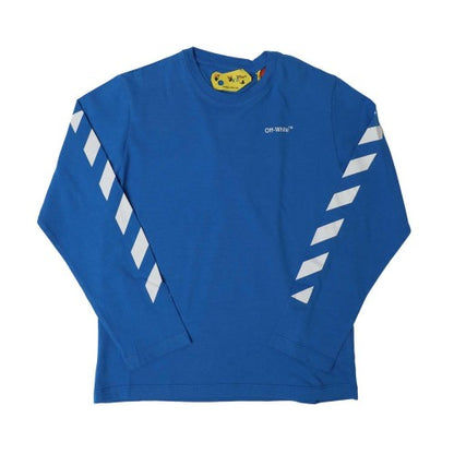 Front - Off White Childrens/Kids Helvetica Diagonal Long-Sleeved T-Shirt