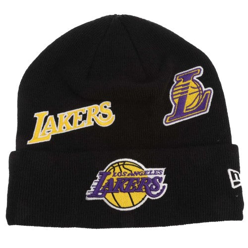 Front - New Era LA Lakers Multi Patch Beanie