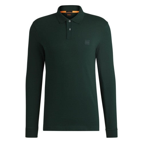 Front - Boss Mens Passerby Long-Sleeved Polo Shirt