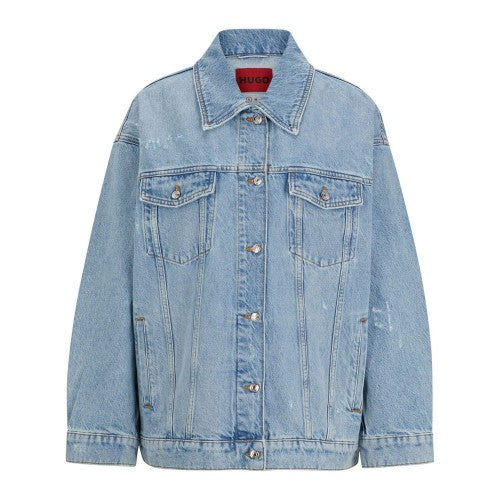 Front - Hugo Womens/Ladies Oversized Denim Jacket