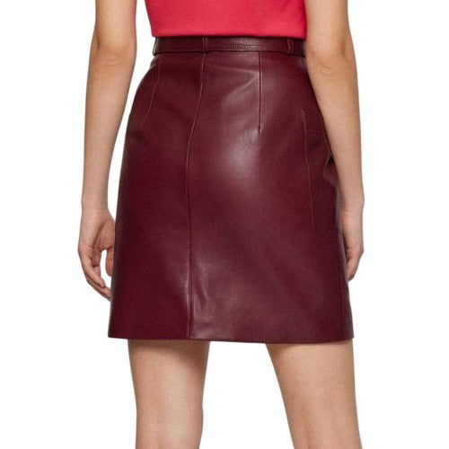 Front - Boss Womens/Ladies Semita Leather Skirt