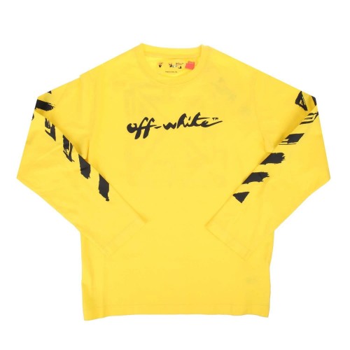 Front - Off White Childrens/Kids Script Long-Sleeved T-Shirt