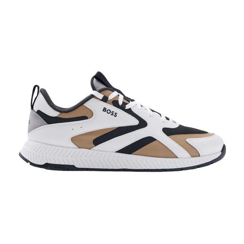 Front - Boss Mens Titanium Leather Running Trainers