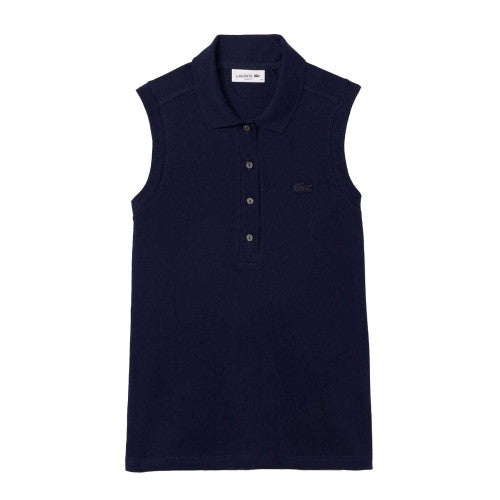 Front - Lacoste Womens/Ladies L.12.D Stretch Slim Sleeveless Polo Shirt