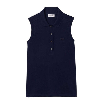 Front - Lacoste Womens/Ladies L.12.D Stretch Slim Sleeveless Polo Shirt