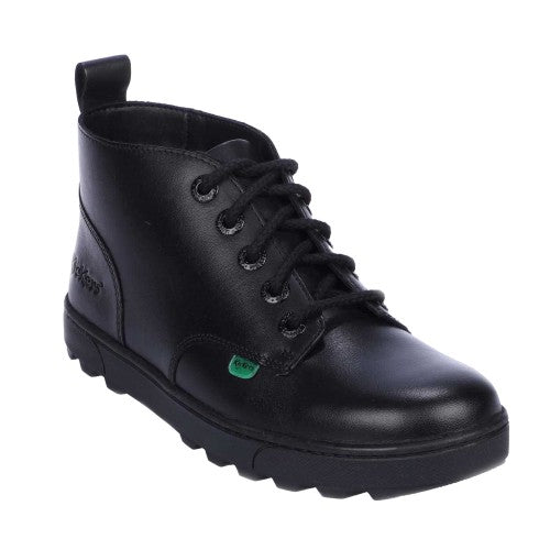 Front - Kickers Childrens/Kids Disley Leather High Cut Ankle Boots