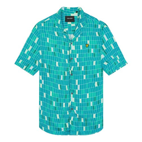 Front - Lyle & Scott Mens Pool Print Shirt