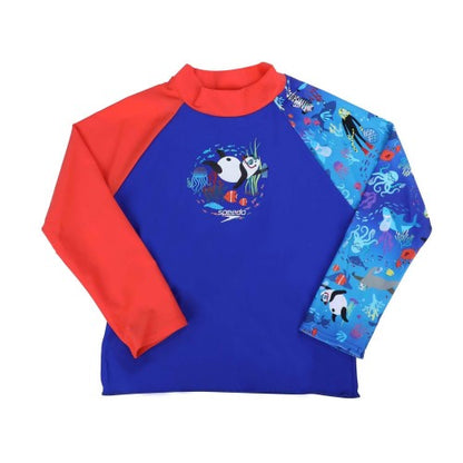 Front - Speedo Childrens/Kids Long-Sleeved Rash Top