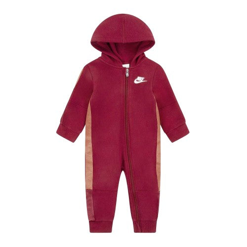 Front - Nike Baby Swoosh Hooded Taped Bodysuit