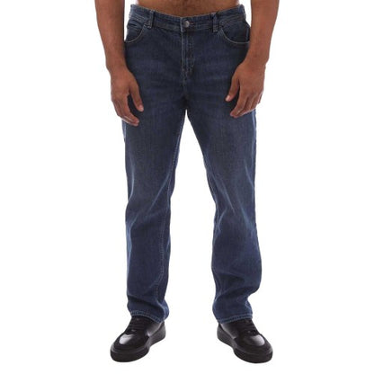 Front - Timberland Mens Sandown Leather Patch Straight Jeans